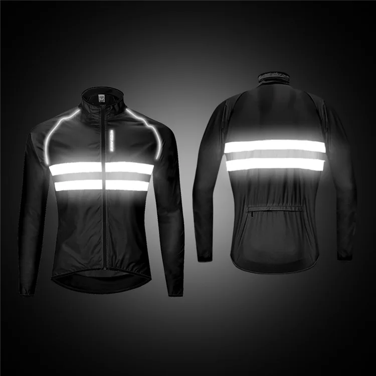 WOSAWE Ultralight Reflective Men's Cycling Jacket Long Waterproof Windproof Road Mountain Bike MTB Jackets Bicycle Windbreaker