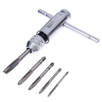 

Adjustable M3-M8 T-Handle Ratchet Taps Wrench Machinist Tool with Screw Thread Plug Tap Tools Set