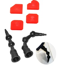 2 шт. Гибкая 360 градусов Бент насадка все углу чеканка и 4 шт. красный герметик скребки герметик отделочные инструмент