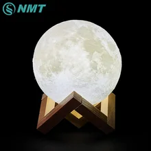 3D Print LED Moon font b Light b font Touch Switch LED Bedroom Night Lamp Novelty