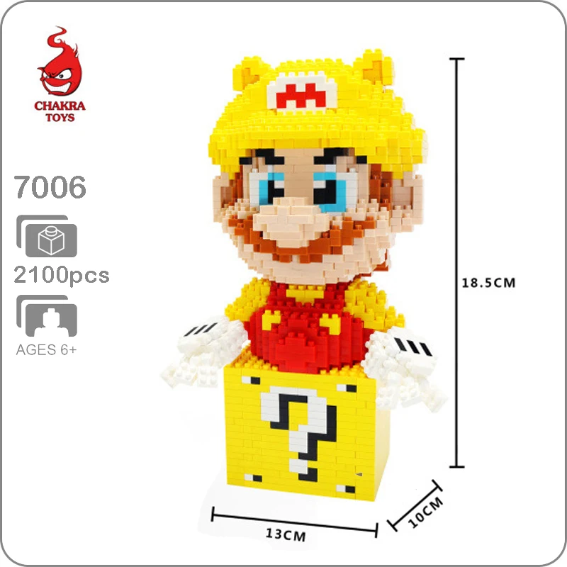 

Chakra 7706 Super Mario Golden Figure 3D Model 2100pcs DIY Diamond Mini Building Small Blocks Bricks Toy for Children no Box