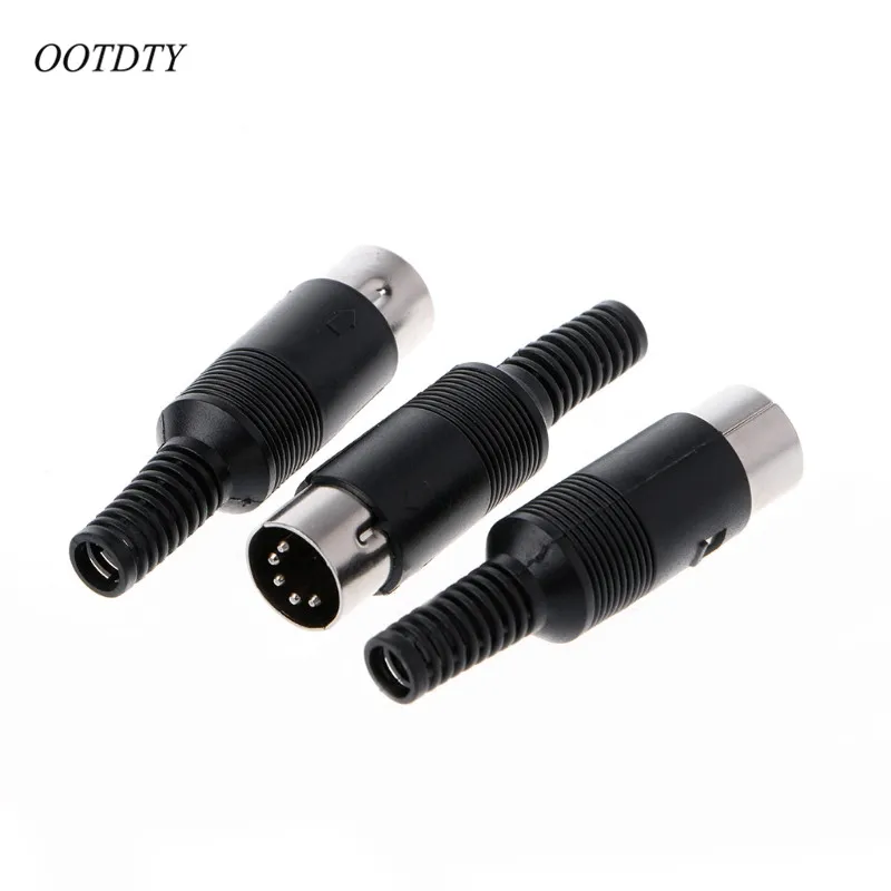 OOTDTY 3 шт. DIN штекер Кабельный соединитель 5 Pin с пластиковой ручкой|pin connector|pin pinpin |