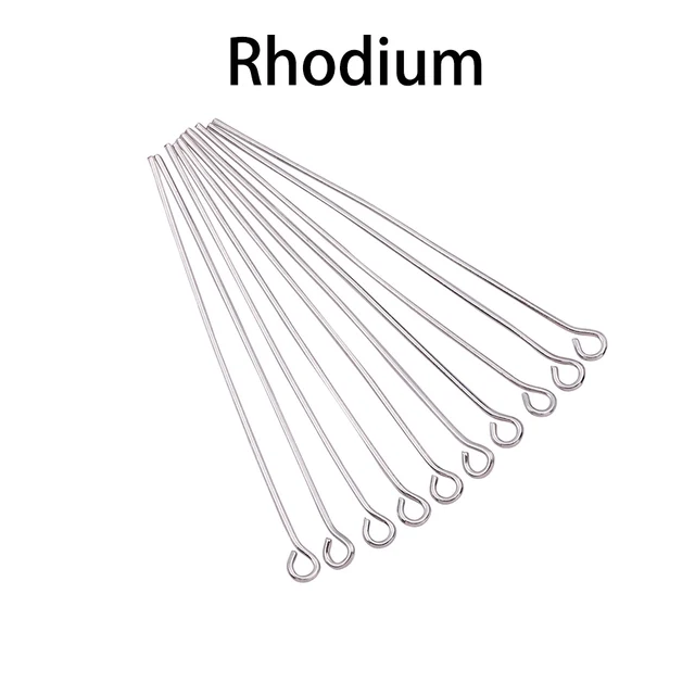 100-200pcs Eye Head Pins 20 25 30 35 40 45 50 mm Eye Pins Findings For Diy Jewelry Making Jewelry Accessories Supplies Rhodium