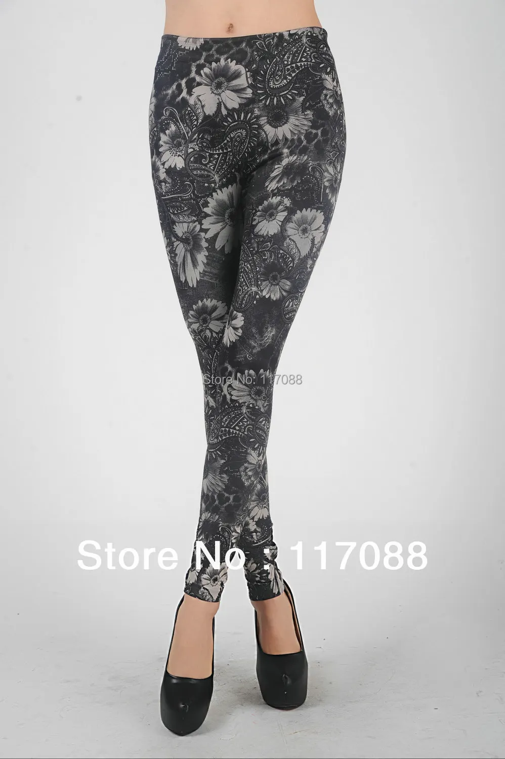 

ML7592 Free Shipping Flower leggings designer pants for woman pants stretch pants skinny pants