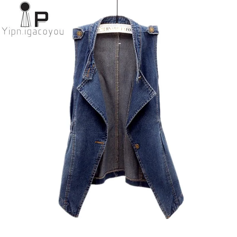 

Autumn Women Denim est 2019 Korean Plus size Moto & Biker Ladies Sleeveless Jacket Vintage Jeans Women's Vest Slim Waistcoat