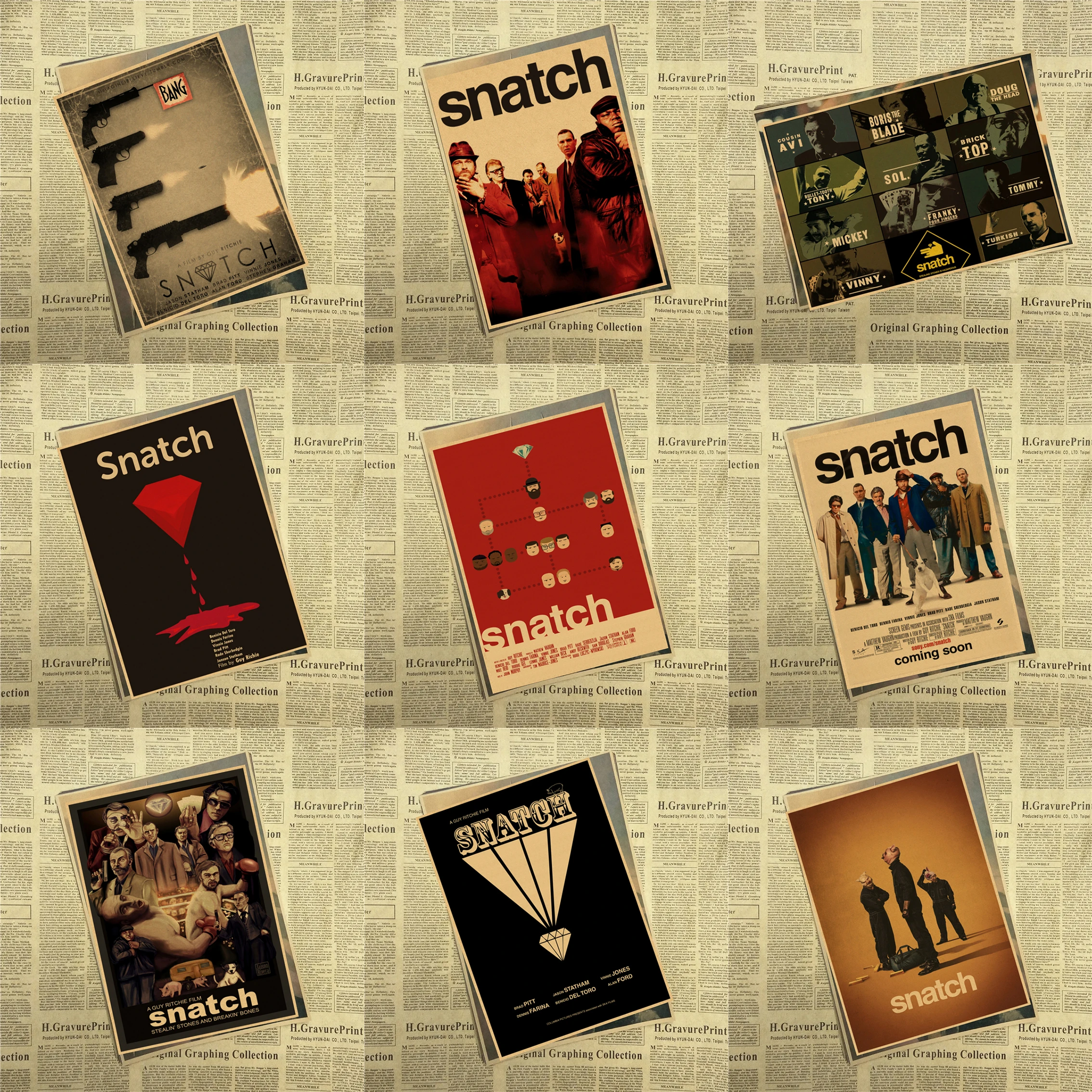 

Snatch Vintage Movie Poster Wall Paper Home Decor Cudros Art Painting Mix Order