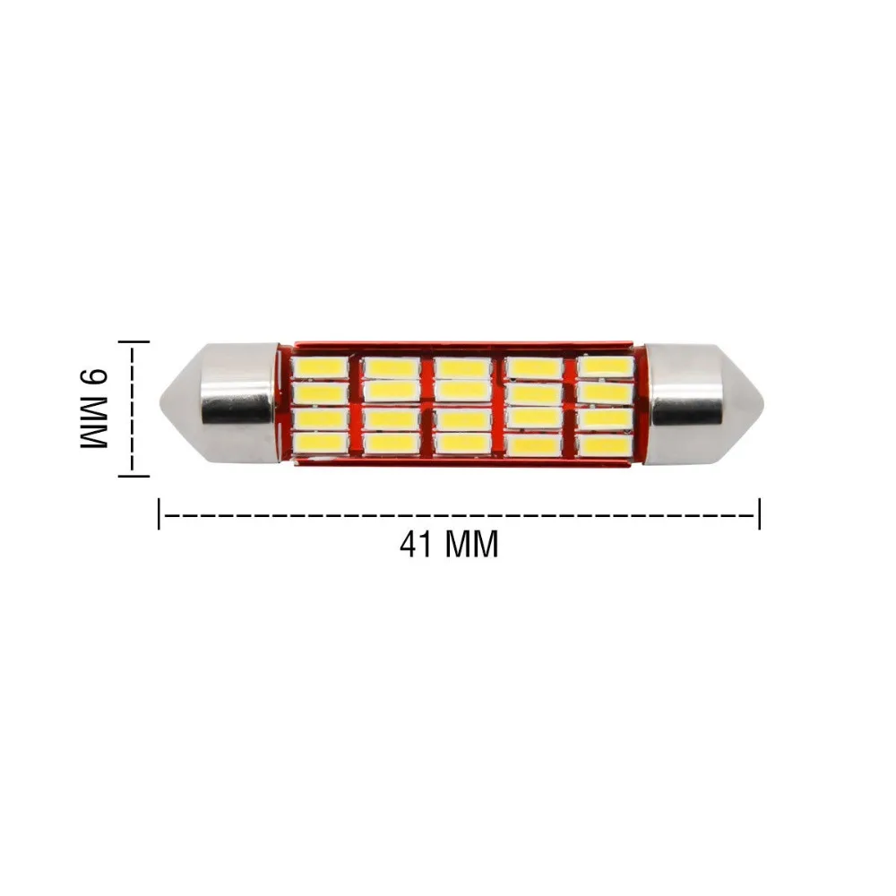 5x12 В лампочка дневного света 20SMD Festoon 41 мм 6000K Xenon White|Лампы для автомобильных фар
