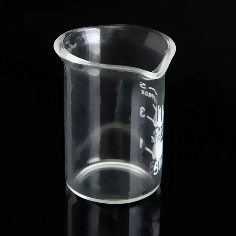 Mrosaa 1 шт. 5 мл стеклянный прозрачный стакан градуированная стеклянная посуда боросиликатный мерный стакан школьное лабораторное оборудование Товары для учебы