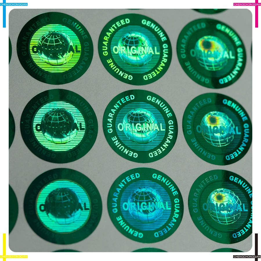 Hologram sticker multiple colors Global design logo 20mm Diameter 2000 pcs