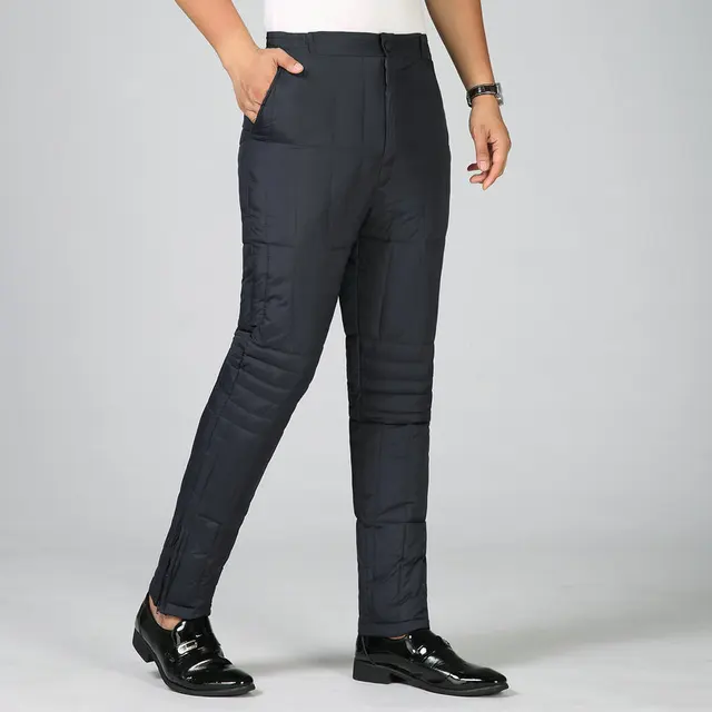 WAEOLSA Winter Man Padded Trouser Navy Blue Lightweight Pant Men's