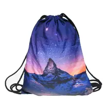Унисекс s 3D Сумка на шнурке с рисунком Tops bag(темно-синий