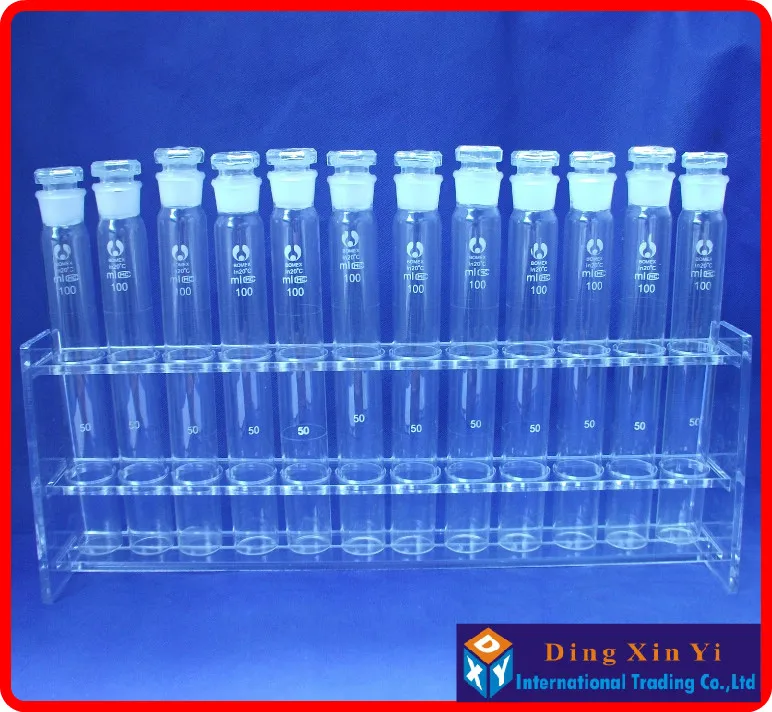 Rack + 12 Laboratório Colorimetric Vidro Orgânico Nessler Tubo Peças 100ml Colorimétrico 100mlx12 5 rack + 12 peças 100ml vidro colorimétrico tubo
