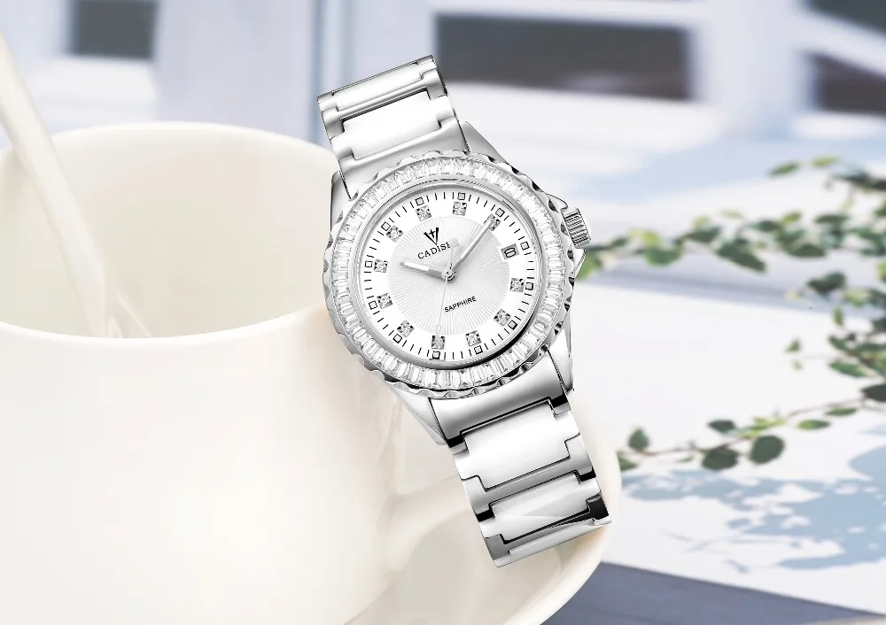 Новинка 2018 года Женские часы Элитный бренд золото керамика ремешок браслет Кварцевые часы сапфировое стекло