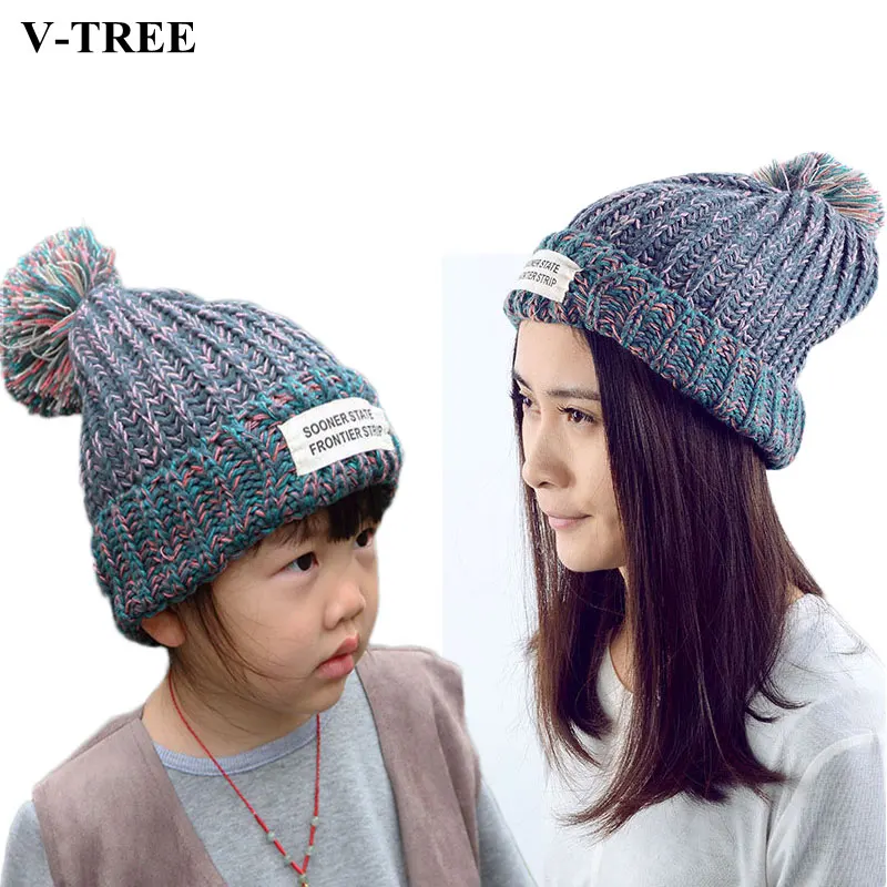 Matching Family Outfits Mother Son Hats Winter Warm Hats For Baby