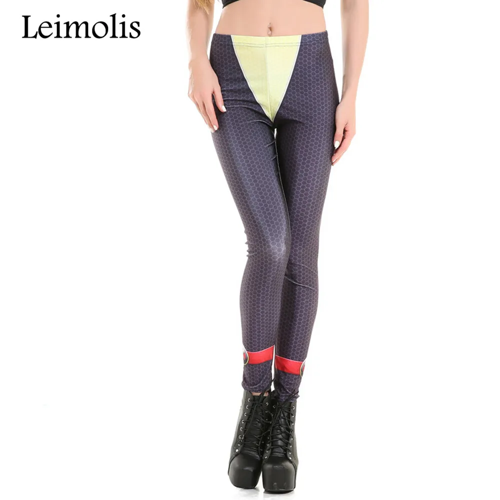 

Leimolis 3D printed fitness push up workout leggings women gothic Deadpool Armor plus size High Waist punk rock pants