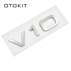 V10 хромовый логотип для Audi TT RS7 SQ5 A8L письмо номер эмблема глянцевый чёрный для автомобильного стайлинга Fender магистральному Знак Логотип