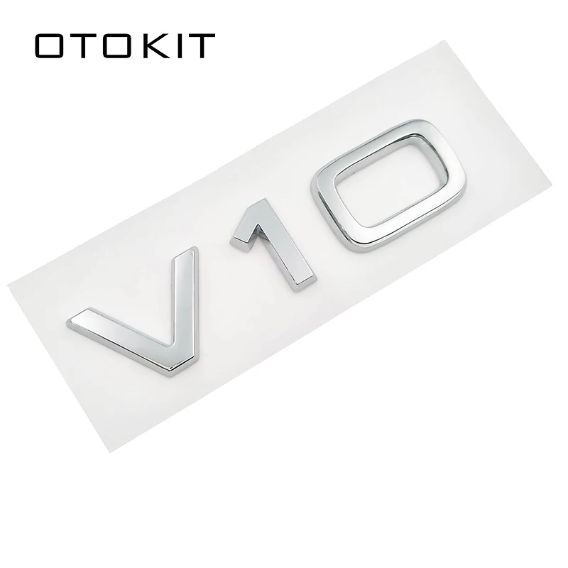 Хромированный логотип V10 для Audi TT RS7 SQ5 A8L эмблема с буквенным номером глянцевый