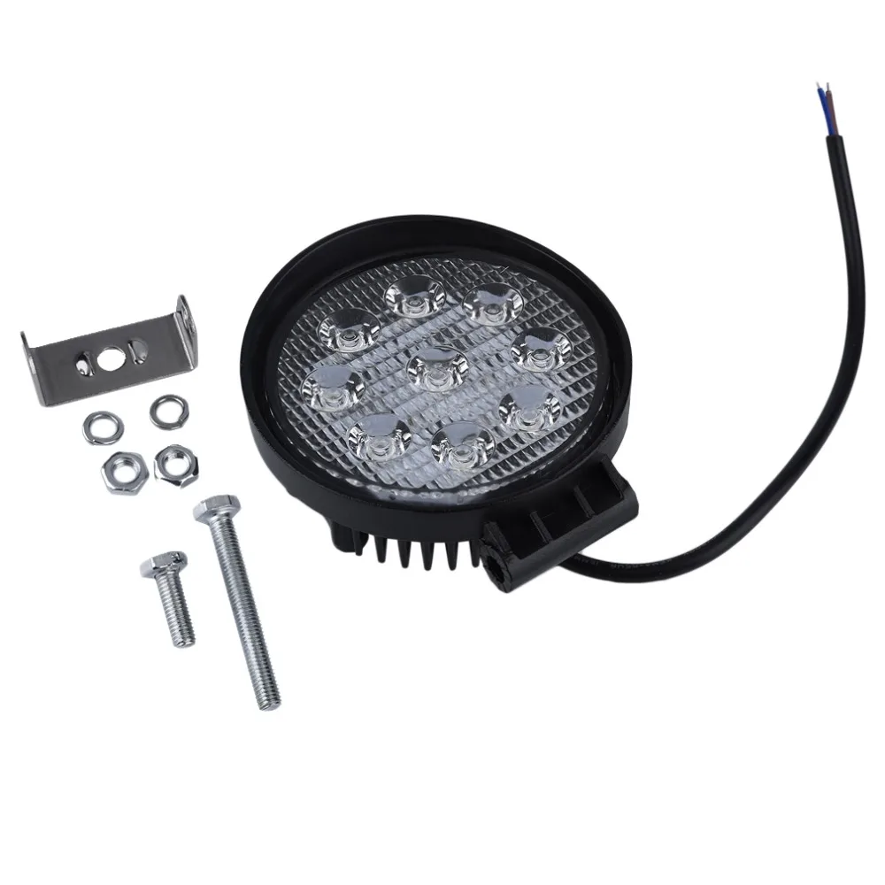 

New 27W LED Work Light 12V IP67 Spot/Flood Fog Light Off Road ATV Tractor Train Bus Boat Floodlight ATV UTV Work Light