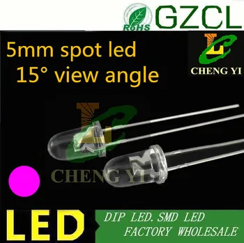 

5000pcs free shipping PINK 5MM Round LED 15-20 Degree 3.0-3.5V LED diode bullet dip led(CE&Rosh)