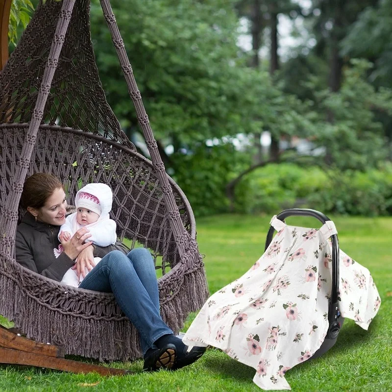 

Baby Feeding Cover Infant Car Seat Canopy Flamingo Animal Pattern Breastfeeding Scarf Newborn Baby Nursing Cover Shopping Cart