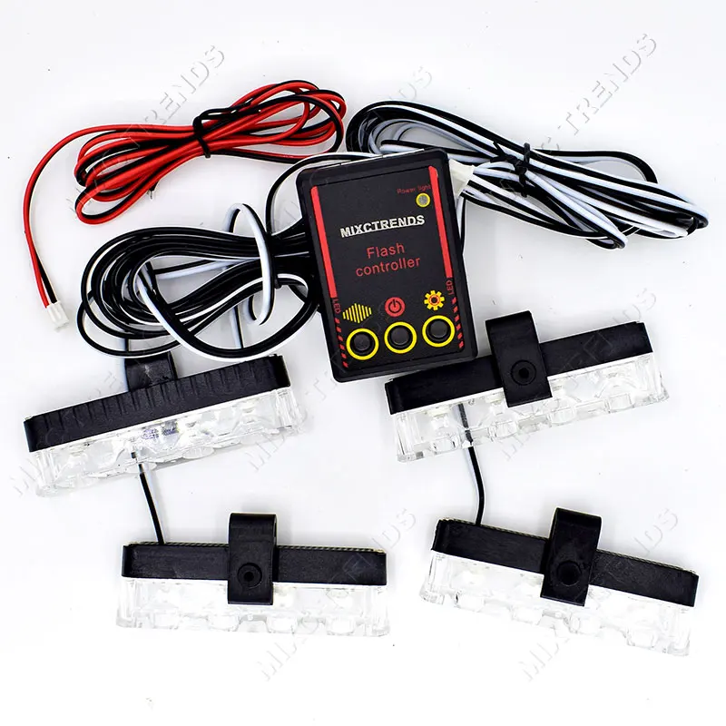 4x4 led DC 12V Предупреждение полиции мерцающий светильник 4 в 1 Управление DRL