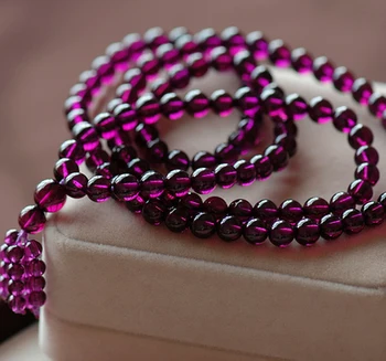 

Natural rose garnet bracelet multi-layer teeth black purple 108 bead bracelet beaded bracelet accessories