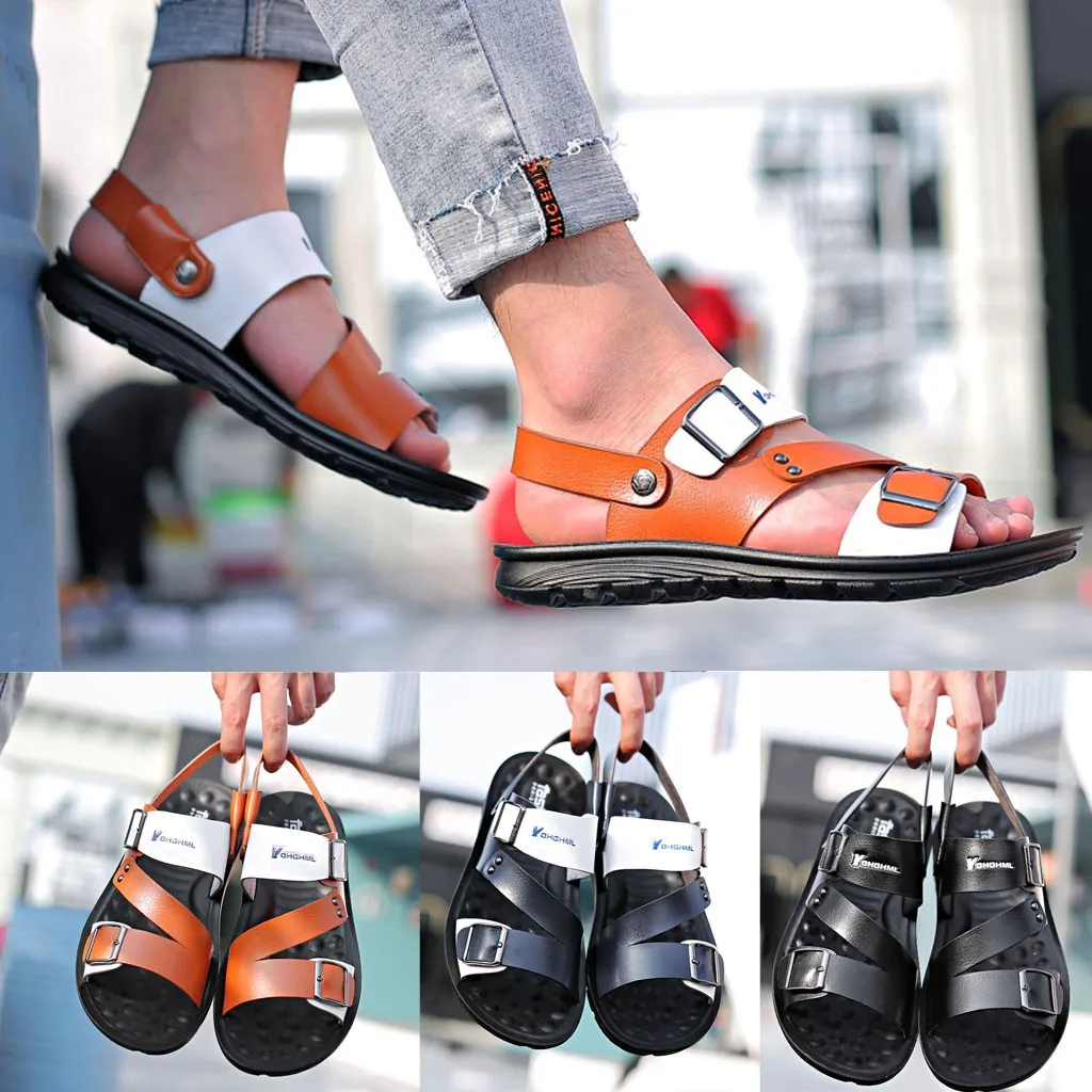 Jaycosin Men's Summer Sandals Casual Beach Shoes Non-slip Large Size Leisure Comfortable Sandals 2019 Apr29 p40