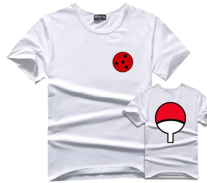 Как у героя мультфильма Саскэ футболка Для мужчин футболка с героями аниме «Наруто» семья Uchiha логотип Шаринган глаз символ Косплэй футболки по аниме; обувь в стиле Итачи футболка - Цвет: 10