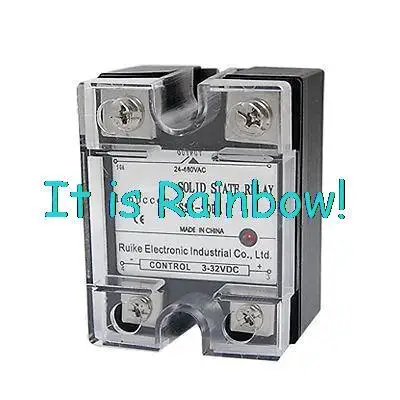

Free Shipping Temperature Controller Single Phase Solid State Relay 50A 3-32V DC 24-480V AC