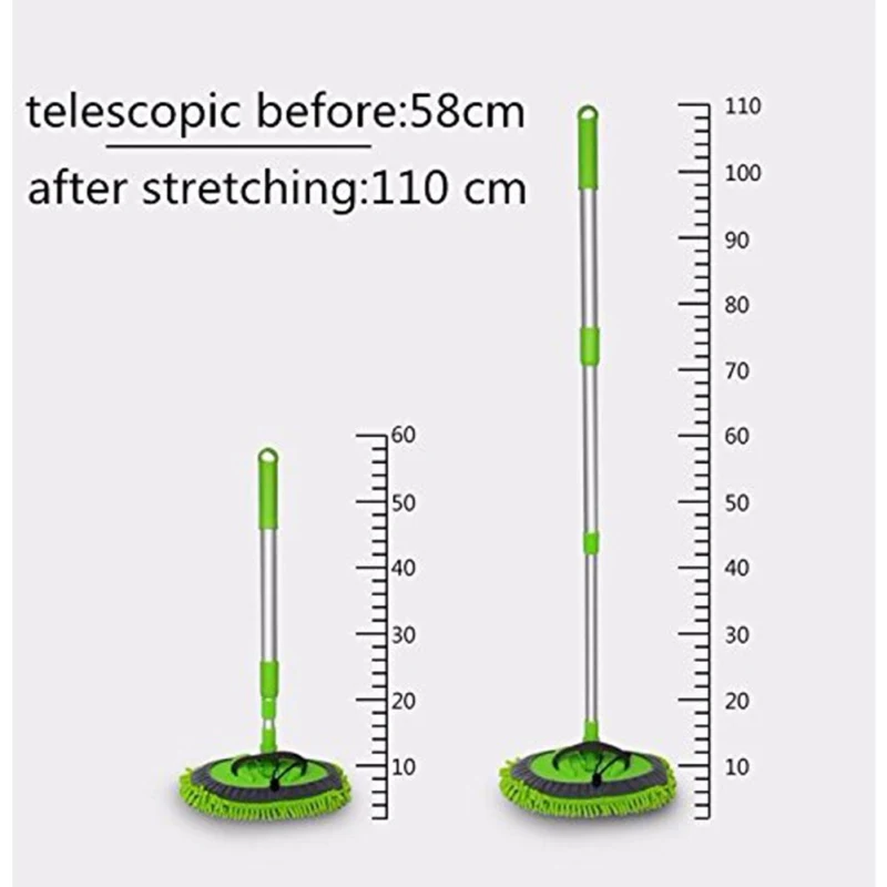 Выдвижная Швабра для мытья автомобиля(включая щеточную насадку) удаляющая пыль Съемная Швабра двойного назначения тряпка сильная водопоглощающая очистка автомобиля