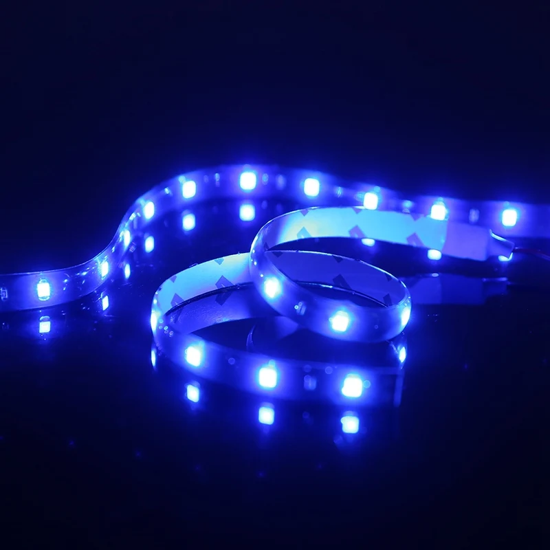 4Pcs/Set 12V 30cm USB Cable Power LED Strip Light Lamp SMD 3528 Blue Waterproof Car Truck Flexible Strip Tube Light