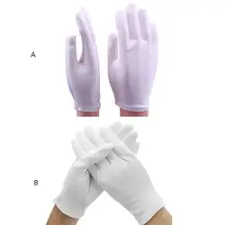 Мужские и женские белые утолщенные хлопковые перчатки полный палец формальное платье парад инспекция водители ювелирных изделий рабочие