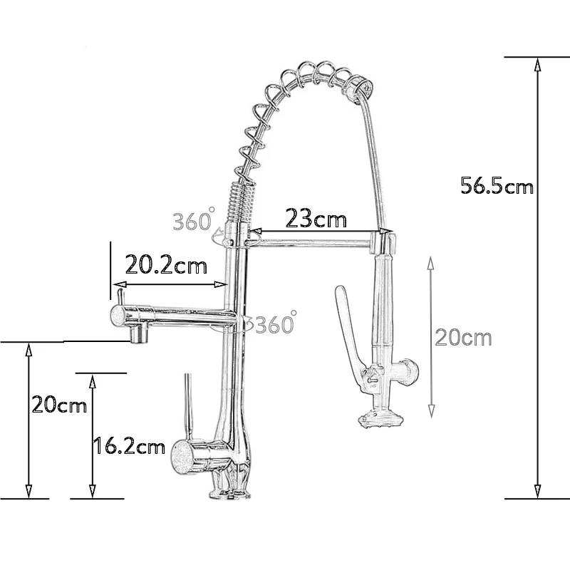 Pull-Down-Spring-Kitchen-Faucet-Deck-Mounted-Black-Bathroom-Kitchen-Hot-and-Cold-Water-Taps-Brass