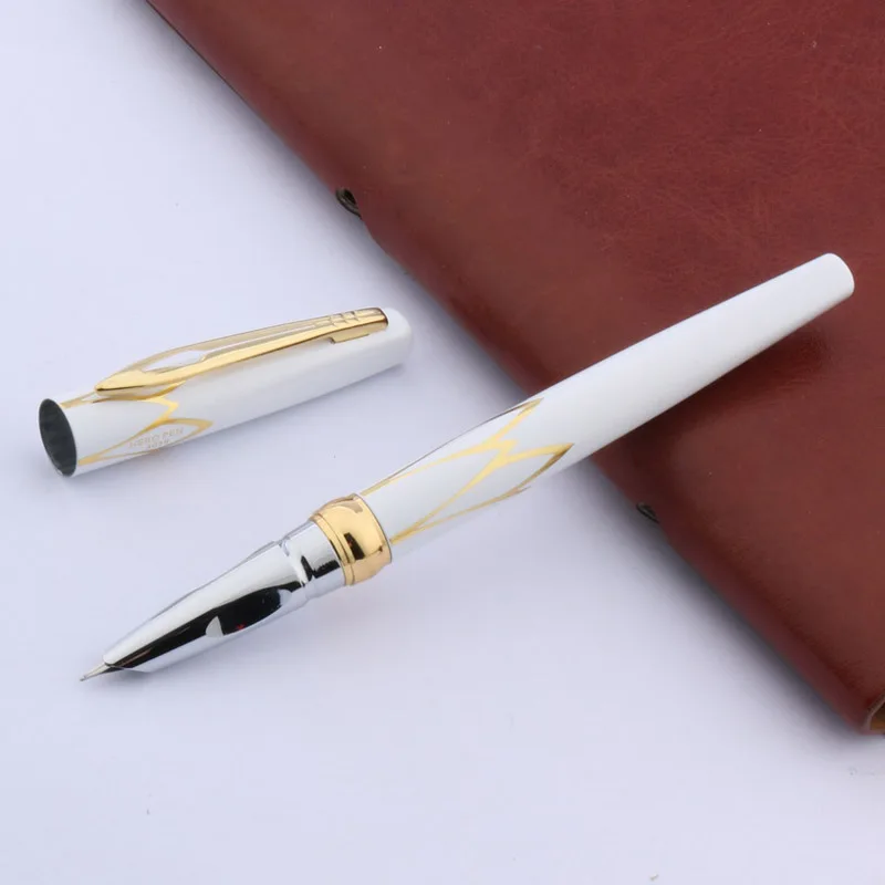 

new white student pen 3019 golden accessories F Fountain Pen