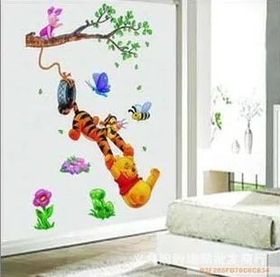 DIY Cartoon Bear Vinyl Wall stickers for kids rooms Home decor DIY Child Wallpaper Art Decals 3D Design House Decoration