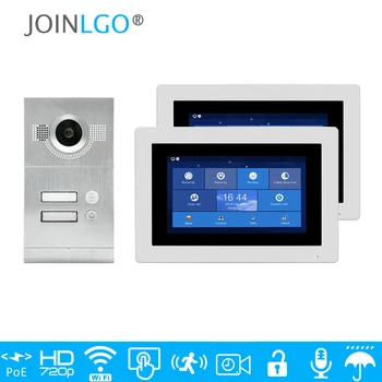 

Free Shipping 1.0MP HD WIFI IP Apartment 7" Touch Screen Video Intercom Door Phone Record Kit 2 Monitors Phone Remote Monitor