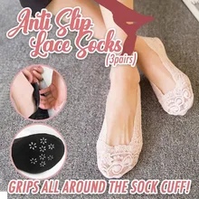 Happy socks/женские нескользящие кружевные носки, 3 пары, женские кружевные женские невидимые носки, удобные носки-лодочки
