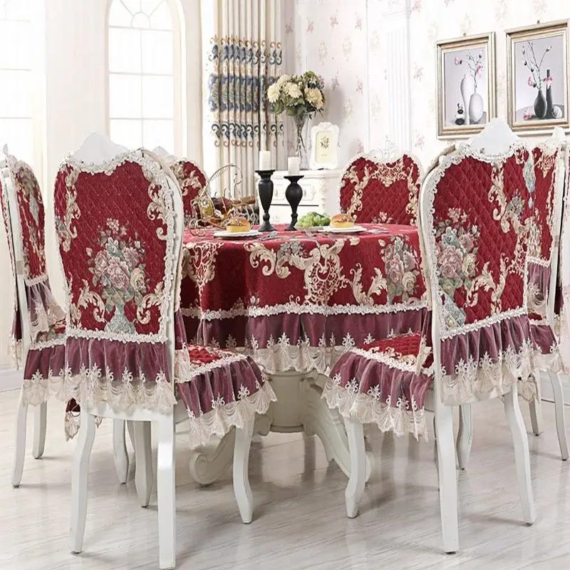 

New Arrival Red Europe Lace Floral embroidery Lace Tablecloth Round Tablecloth For Wedding Table Cloth tea tablecloths
