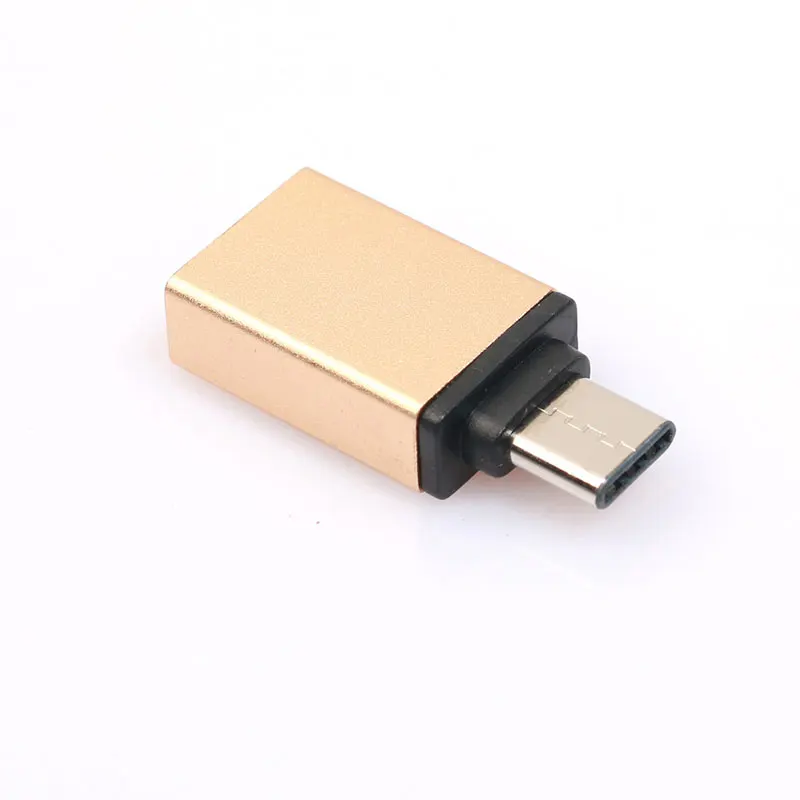 Из Металла Тип usb-C 3,1 Мужской к USB 3,0 Женский OTG конвертер адаптер для samsung S8 Xiaomi Mi4C mi4s MI5 плюс OnePlus 3 Nexus 5x 6p - Цвет: Gold