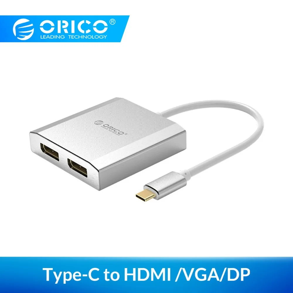  ORICO Type-C to Dual HDMI DP Adapter HDMI Cables 4K 30Hz/60Hz HD For Macbook Pro Samsung S9 Huawei 