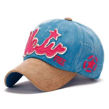 

Spring and Autumn Washed Retro Baseball Cap with Distressed applique Embroidered logo Star Suede Letter Dad Hat for Men Women