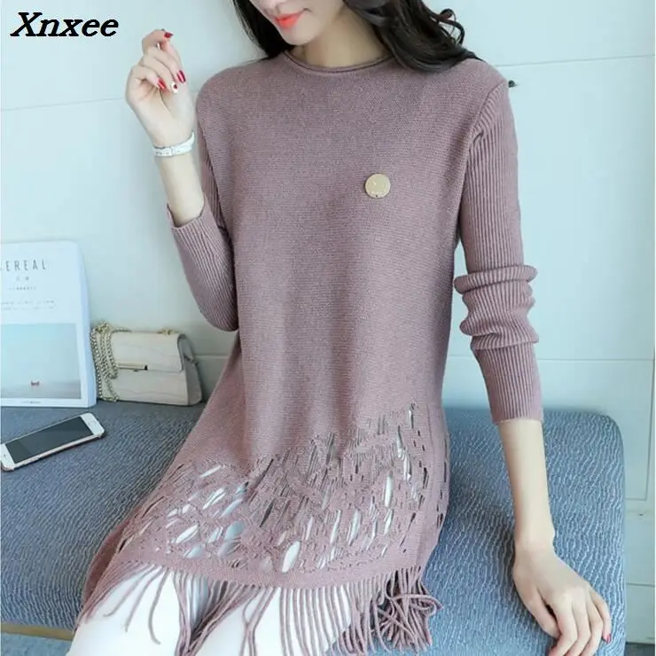 2018 Women Sweaters and pullovers Christmas Sweaters Pull Femme Loose Jumpers Mujer Oversized Sweater Korean Pull femme Xnxee