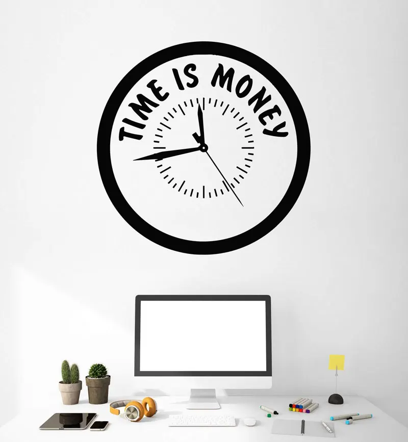

Vinyl wall decal office time is money business decoration sticker home living room inspirational wall sticker BG10