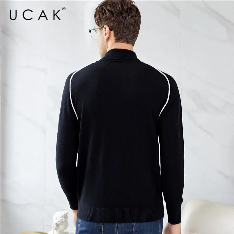 UCAK Brand Merino Wool Sweater Men Streetwear Fashion Young Pull Homme Autumn Winter Warm Turtleneck Cashmere Pullover Men U3048 UCAK Brand Merino Wool Sweater Men Streetwear Fashion Young Pull Homme Autumn Winter Warm Turtleneck Cashmere Pullover Men U3048