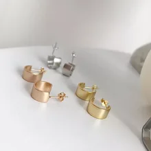 925 Стерлинговое Серебро серьги темперамент Мода широкая версия круглые серьги простые дикие серьги женские серебряные серьги ювелирные изделия