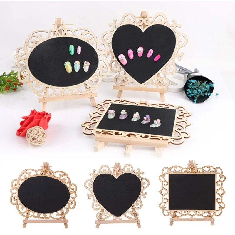 

Wood Salon False Nail Art Tips Display Card Board Nails Stand Manicure Tool