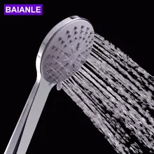 Free Shipping Five function Round Handheld Shower Head saving water ABS Plastic with chrome shower heads Bathroom Accessories new universal 3 mode function shower heads chrome handheld bathroom water shower head for bathroom tools