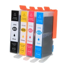 Printer Ink Cartridges with Chip for HP 655 compatible for HP deskjet 4615 4625 CZ109AE CZ110AE CZ111AE CZ112AE Printers