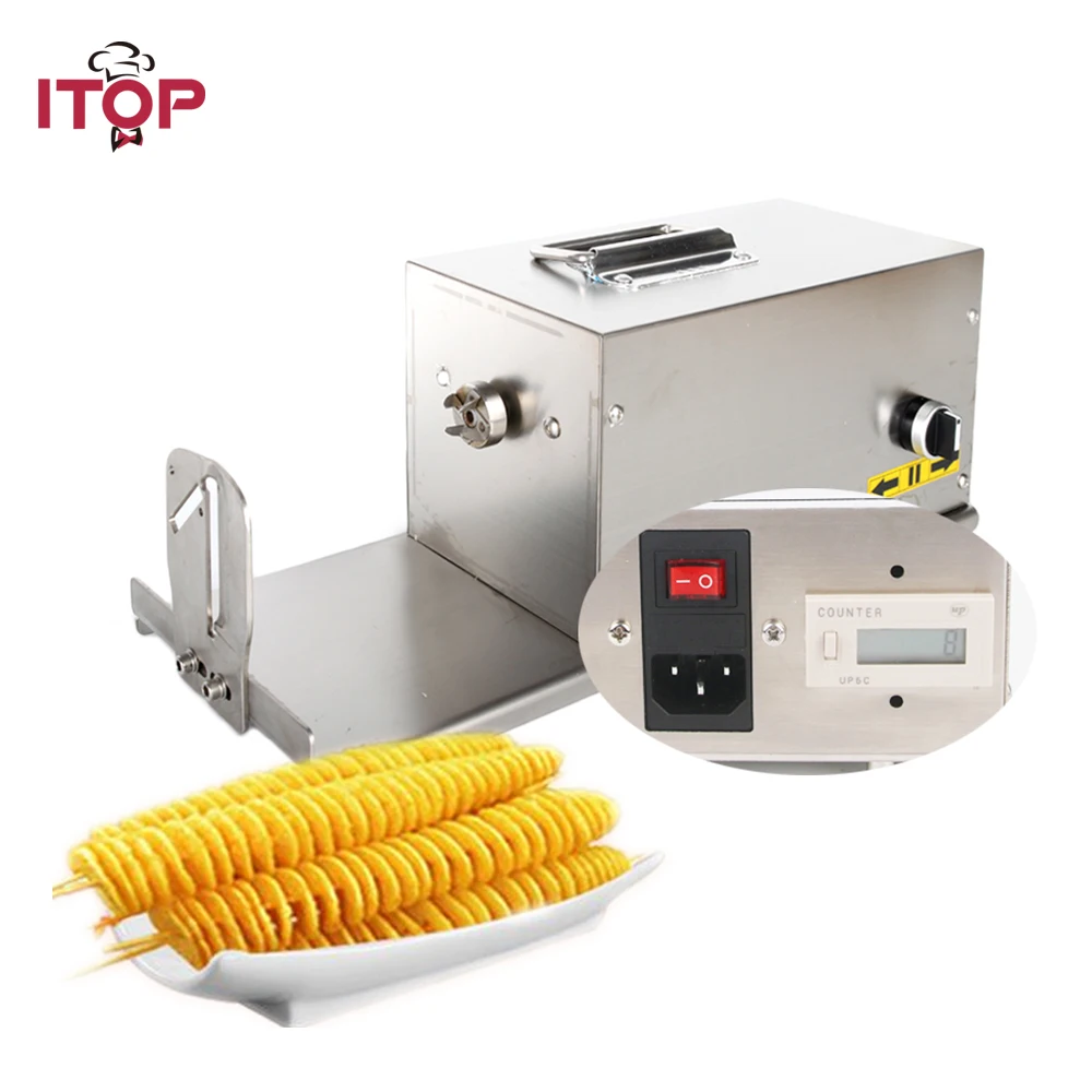 

ITOP Commercial Twisted Potato Slicer Electric Spiral Carrot Cutter Multifunctional Vegetable Cutting Machine 110V 220V