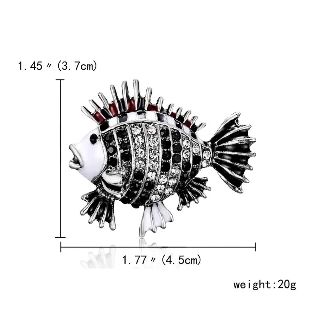 RINHOO высокое качество сплав разноцветная Брошь Стразы кошка рыба животные ювелирные изделия пальто платье любовница девушка Женщины Подарочные броши - Окраска металла: Fish4